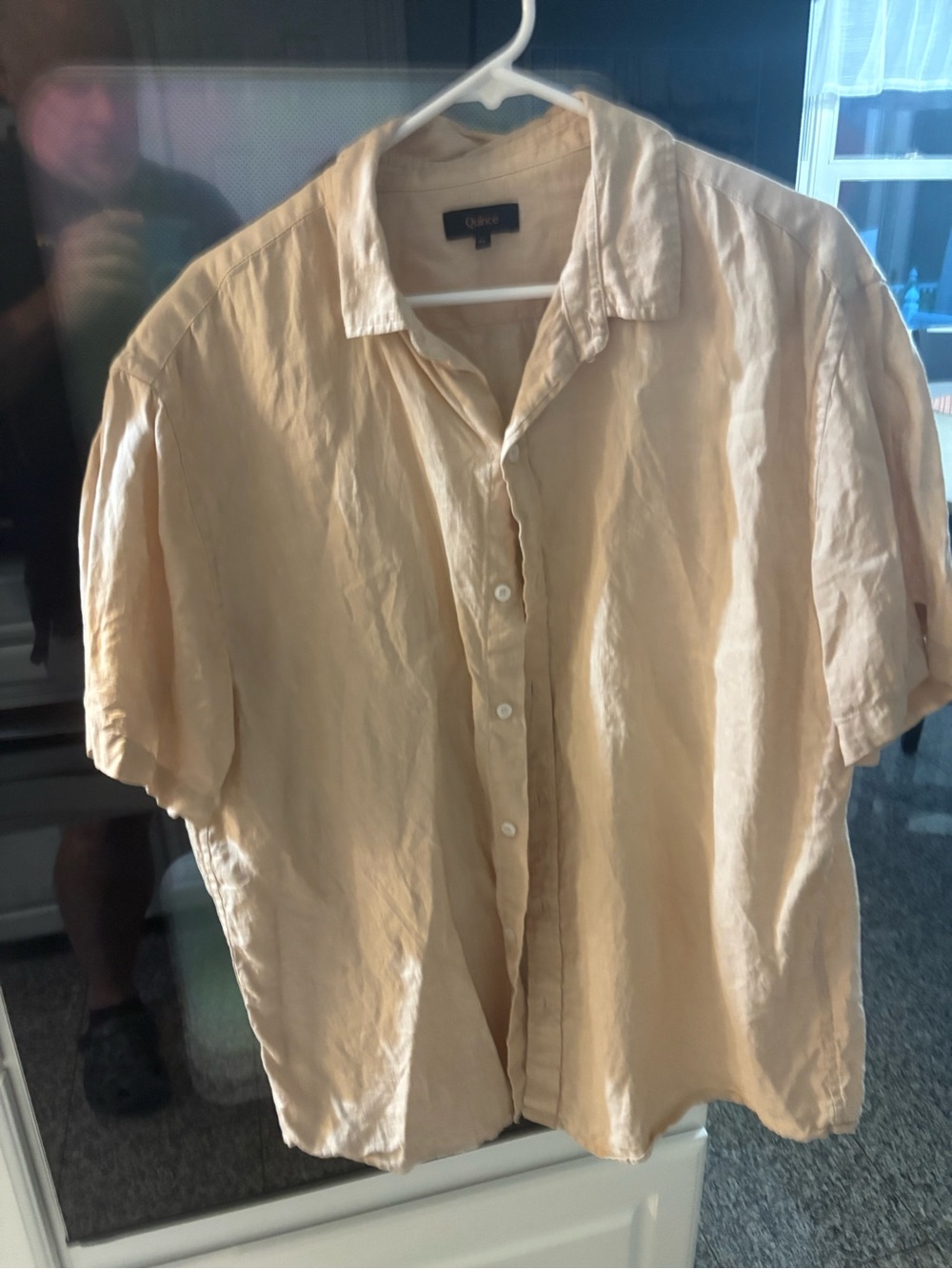 Quince Light Beige Short-Sleeve Button-Front Shirt
